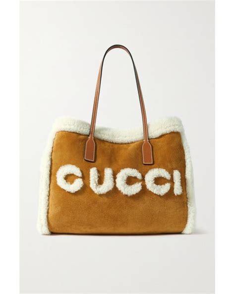 gucci shearling tote|authentic Gucci tote bag.